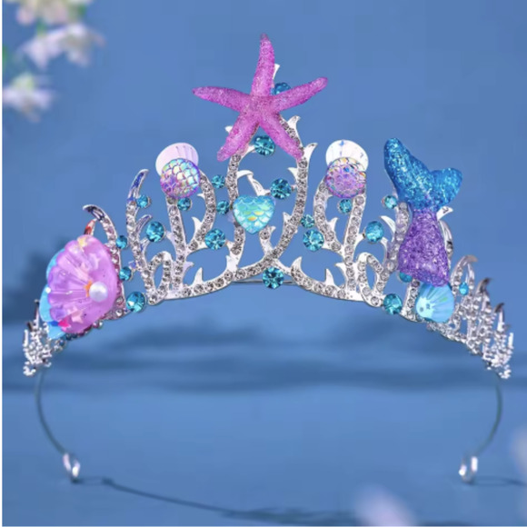 Starfish Mermaid Crown Tiara Ocean Princess Costume Cosplay Hair Accessory - Picture 2 of 8